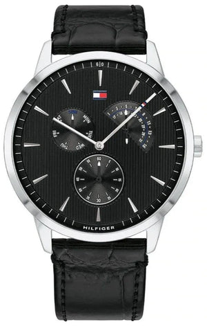 Tommy Hilfiger Brad Chronograph Black Dial Black Leather Strap Watch For Men - 1710391 Buy Now By Tommy Hilfiger