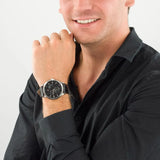 Tommy Hilfiger Brad Chronograph Black Dial Black Leather Strap Watch For Men - 1710391 Buy Now By Tommy Hilfiger