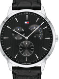 Tommy Hilfiger Brad Chronograph Black Dial Black Leather Strap Watch For Men - 1710391 Buy Now By Tommy Hilfiger
