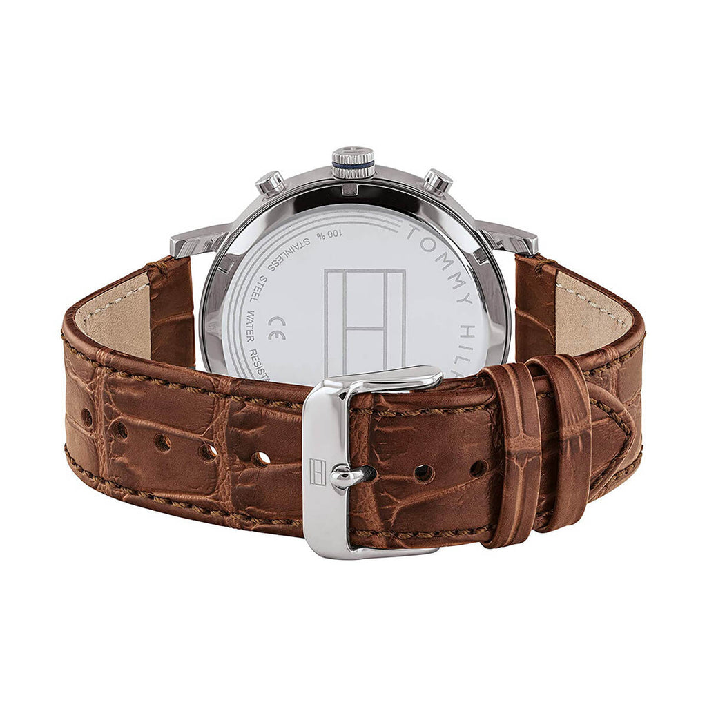 Tommy Hilfiger Evan Chronograph Blue Dial Brown Leather Strap Watch for Men - 1710393 Buy Now By Tommy Hilfiger
