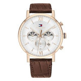 Tommy Hilfiger Evan White Dial Brown Leather Strap Watch for Men - 1710394 Buy Now By Tommy Hilfiger