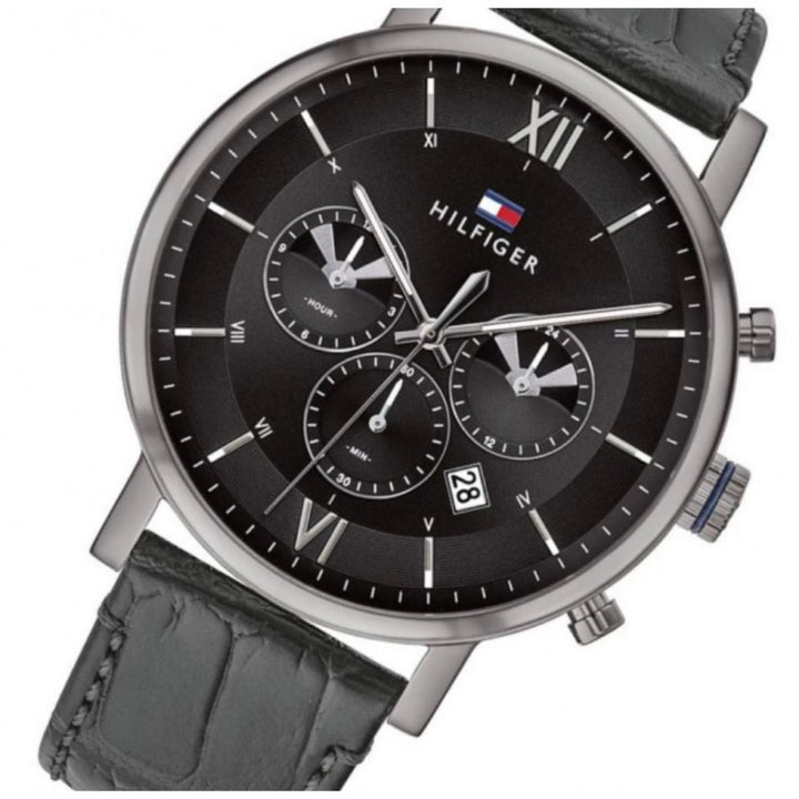 Tommy Hilfiger Evan Black Dial Black Leather Strap Watch for Men - 1710395 Buy Now By Tommy Hilfiger