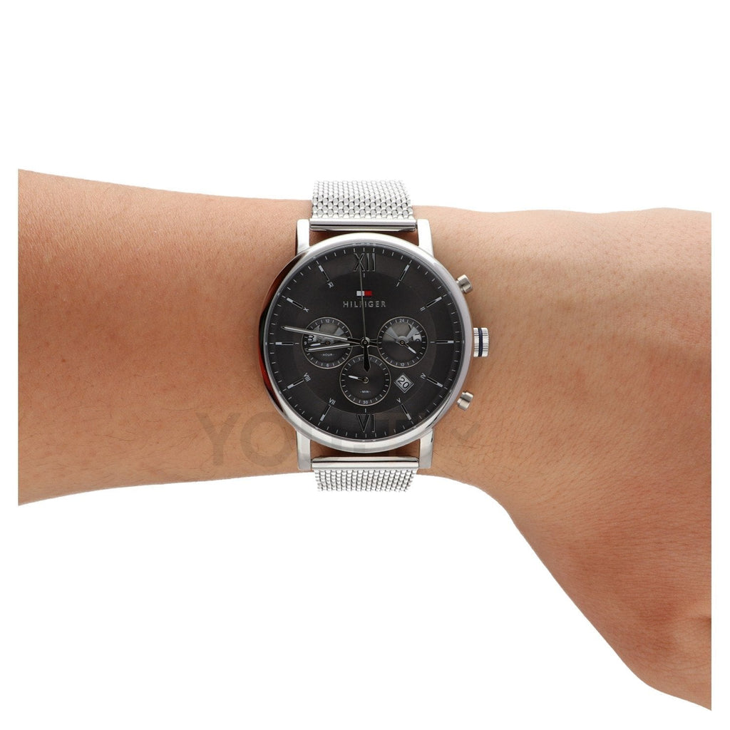 Tommy Hilfiger Evan Grey Dial Silver Mesh Bracelet Watch for Men - 1710396 Buy Now By Tommy Hilfiger