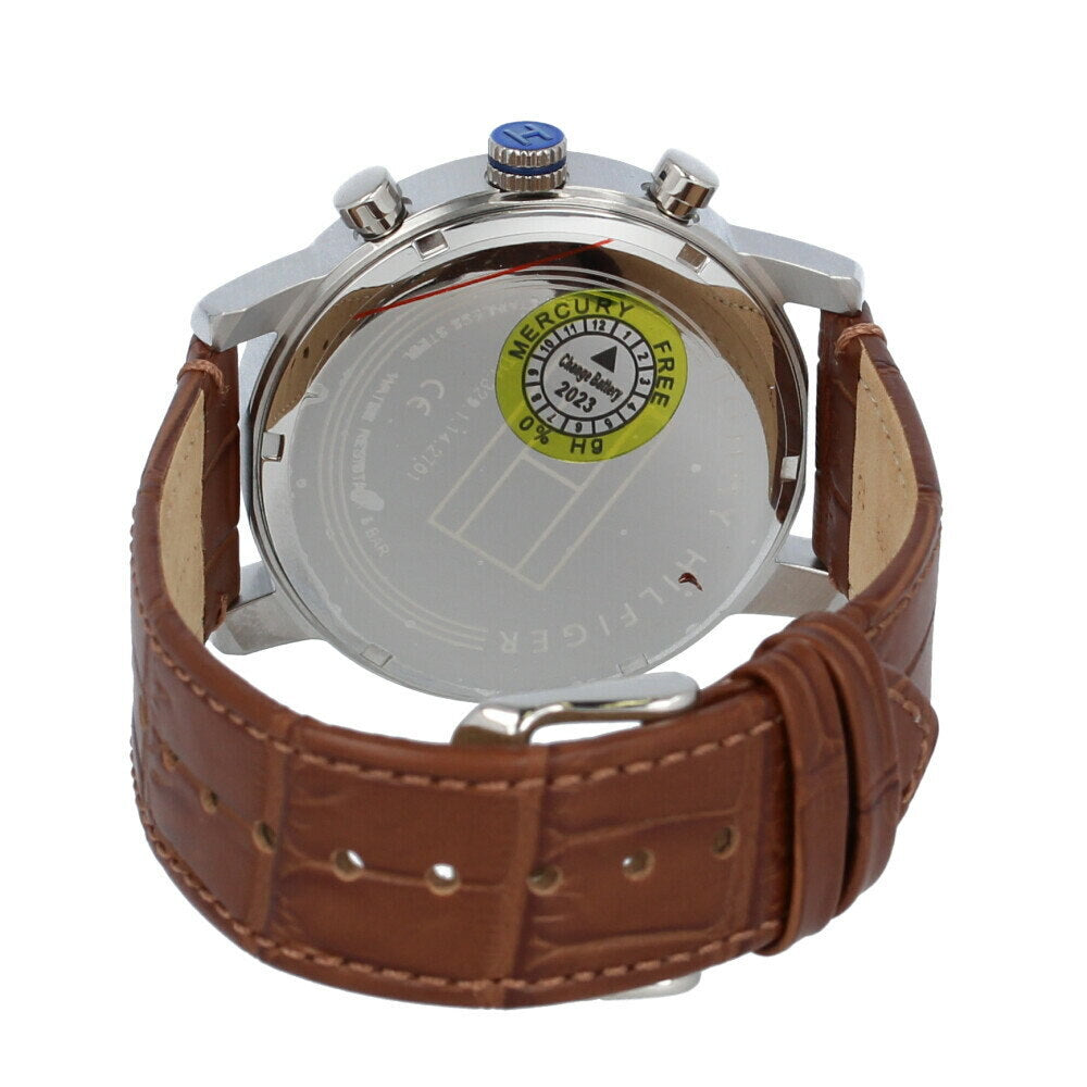 Tommy Hilfiger Kane Grey Dial Brown Leather Strap Watch for Men - 1710398 Buy Now By Tommy Hilfiger