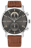 Tommy Hilfiger Kane Grey Dial Brown Leather Strap Watch for Men - 1710398 Buy Now By Tommy Hilfiger