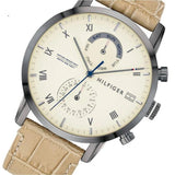 Tommy Hilfiger Kane White Dial Beige Leather Strap Watch for Men - 1710399 Buy Now By Tommy Hilfiger