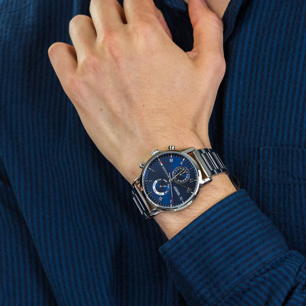 Tommy Hilfiger Kane Blue Dial Silver Steel Strap Watch for Men - 1710401 Buy Now By Tommy Hilfiger