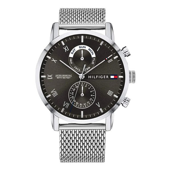 Tommy Hilfiger Kane Black Dial Silver Mesh Bracelet Watch for Men - 1710402 Buy Now By Tommy Hilfiger