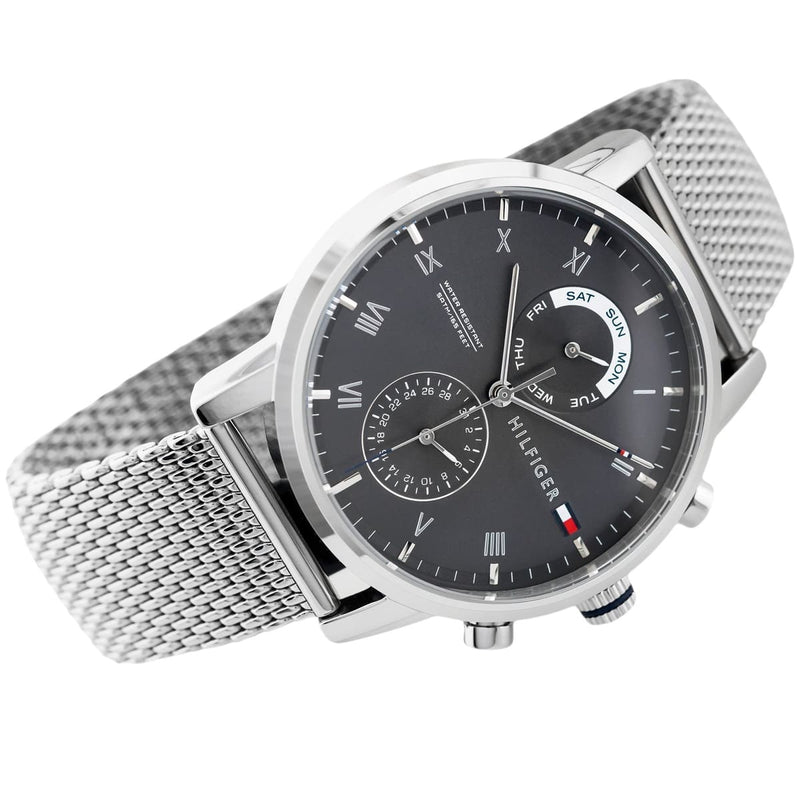 Tommy Hilfiger Kane Black Dial Silver Mesh Bracelet Watch for Men - 1710402 Buy Now By Tommy Hilfiger