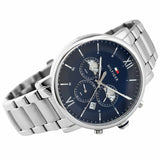 Tommy Hilfiger Evan Chronograph Blue Dial Silver Steel Strap Watch For Men - 1710409 Buy Now By Tommy Hilfiger