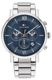 Tommy Hilfiger Evan Chronograph Blue Dial Silver Steel Strap Watch For Men - 1710409 Buy Now By Tommy Hilfiger