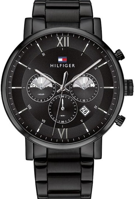 Tommy Hilfiger Evan Chronograph Quartz Black Dial Black Steel Strap Watch For Men - 1710410 Buy Now By Tommy Hilfiger