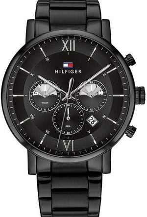 Tommy Hilfiger Evan Chronograph Quartz Black Dial Black Steel Strap Watch For Men - 1710410 Buy Now By Tommy Hilfiger