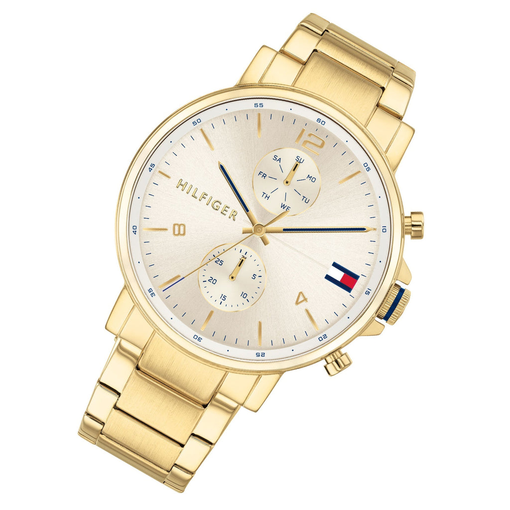 Tommy Hilfiger Daniel White Dial Gold Steel Strap Watch for Men - 1710415 Buy Now By Tommy Hilfiger