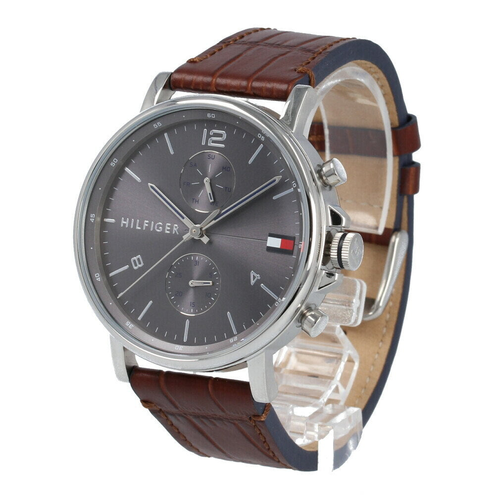 Tommy Hilfiger Daniel Grey Dial Brown Leather Strap Watch for Men - 1710416 Buy Now By Tommy Hilfiger