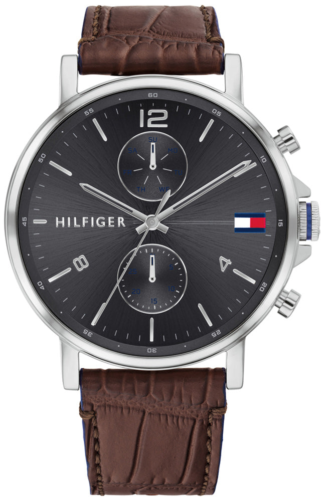 Tommy Hilfiger Daniel Grey Dial Brown Leather Strap Watch for Men - 1710416 Buy Now By Tommy Hilfiger