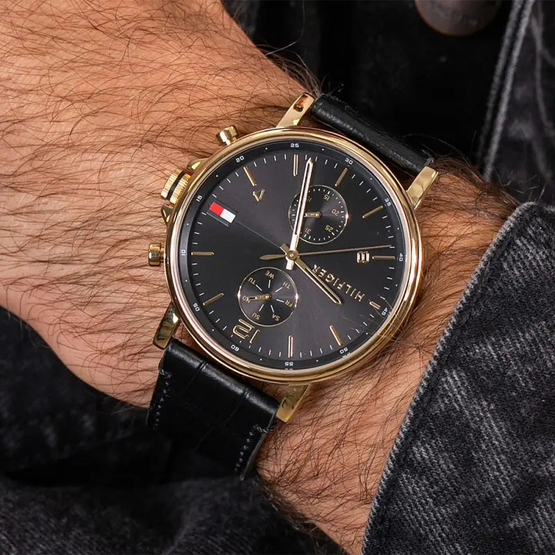 Tommy Hilfiger Daniel Black Dial Black Leather Strap Watch for Men - 1710417 Buy Now By Tommy Hilfiger