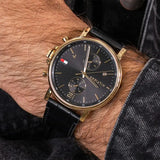 Tommy Hilfiger Daniel Black Dial Black Leather Strap Watch for Men - 1710417 Buy Now By Tommy Hilfiger