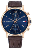 Tommy Hilfiger Daniel Blue Dial Brown Leather Strap Watch for Men - 1710418 Buy Now By Tommy Hilfiger