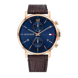Tommy Hilfiger Daniel Blue Dial Brown Leather Strap Watch for Men - 1710418 Buy Now By Tommy Hilfiger