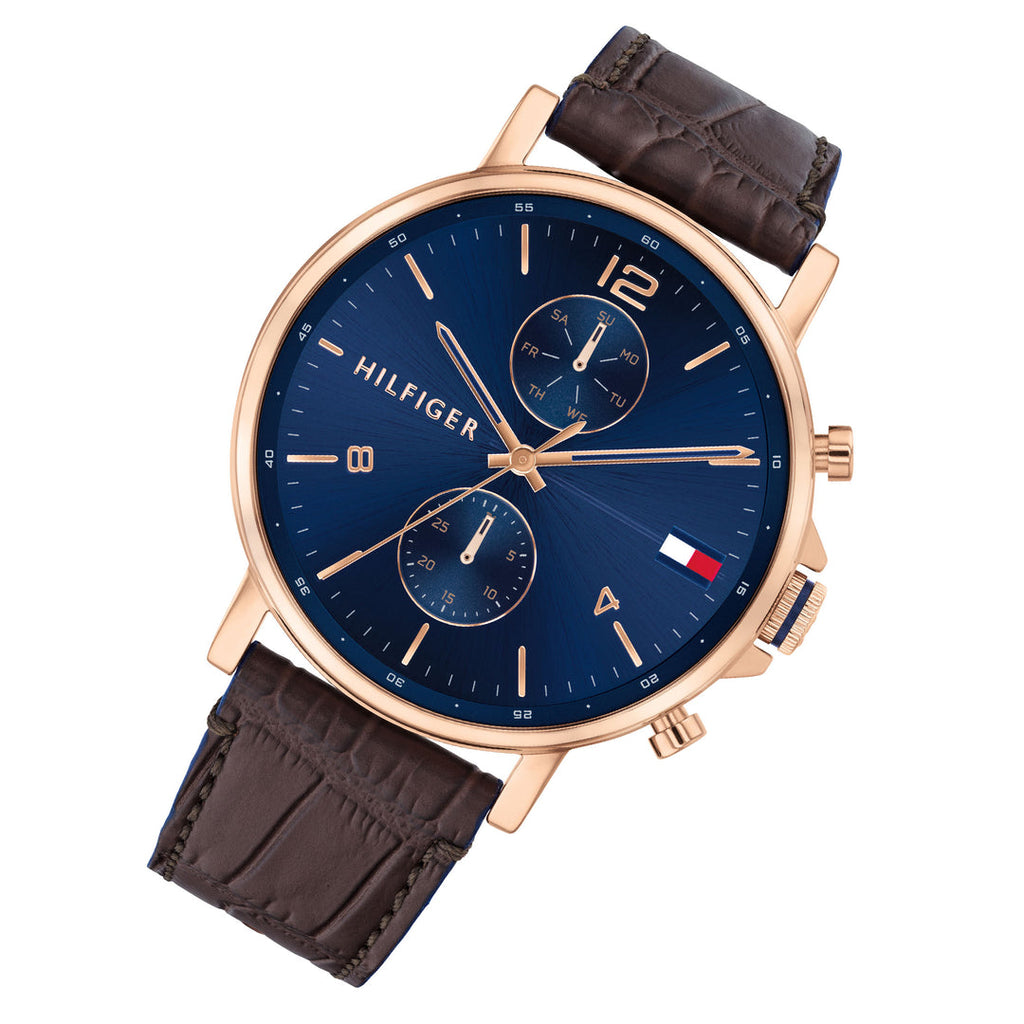 Tommy Hilfiger Daniel Blue Dial Brown Leather Strap Watch for Men - 1710418 Buy Now By Tommy Hilfiger