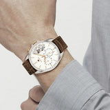 Tommy Hilfiger Baker Chronograph White Dial Brown Leather Strap Watch For Men - 1710450 Buy Now By Tommy Hilfiger