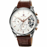 Tommy Hilfiger Baker Chronograph White Dial Brown Leather Strap Watch For Men - 1710450 Buy Now By Tommy Hilfiger