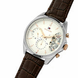 Tommy Hilfiger Baker Chronograph White Dial Brown Leather Strap Watch For Men - 1710450 Buy Now By Tommy Hilfiger