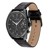 Tommy Hilfiger Baker Chronograph Black Dial Black Leather Strap Watch For Men - 1710452 Buy Now By Tommy Hilfiger