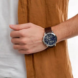 Tommy Hilfiger Henry Chronograph Blue Dial Brown Leather Strap Watch For Men -1710476 Buy Now By Tommy Hilfiger