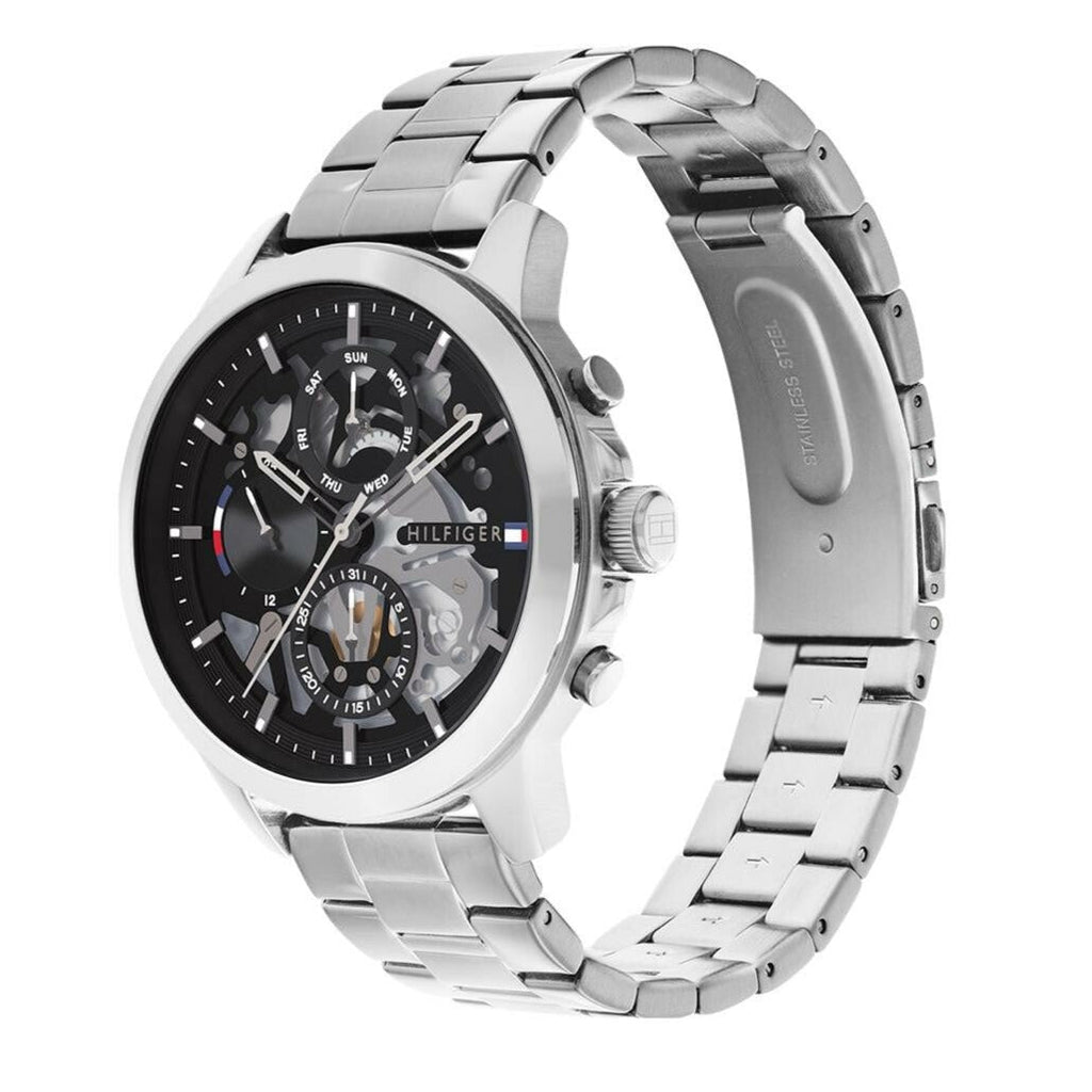 Tommy Hilfiger Henry Chronograph Black Dial Silver Steel Strap Watch For Men - 1710477 Buy Now By Tommy Hilfiger