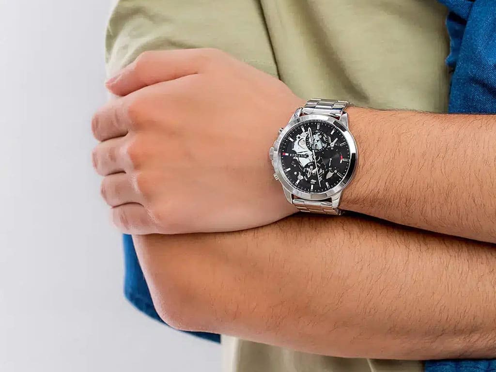 Tommy Hilfiger Henry Chronograph Black Dial Silver Steel Strap Watch For Men - 1710477 Buy Now By Tommy Hilfiger