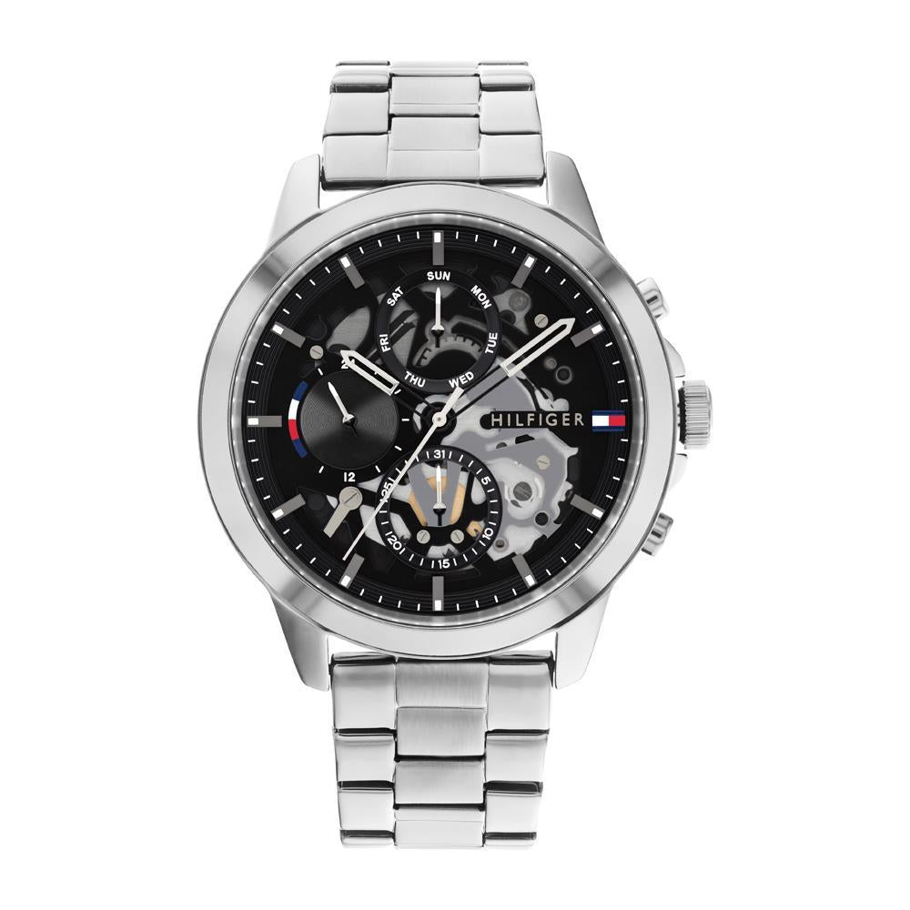 Tommy Hilfiger Henry Chronograph Black Dial Silver Steel Strap Watch For Men - 1710477 Buy Now By Tommy Hilfiger