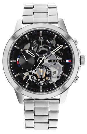 Tommy Hilfiger Henry Chronograph Black Dial Silver Steel Strap Watch For Men - 1710477 Buy Now By Tommy Hilfiger
