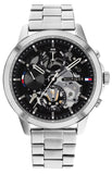 Tommy Hilfiger Henry Chronograph Black Dial Silver Steel Strap Watch For Men - 1710477 Buy Now By Tommy Hilfiger