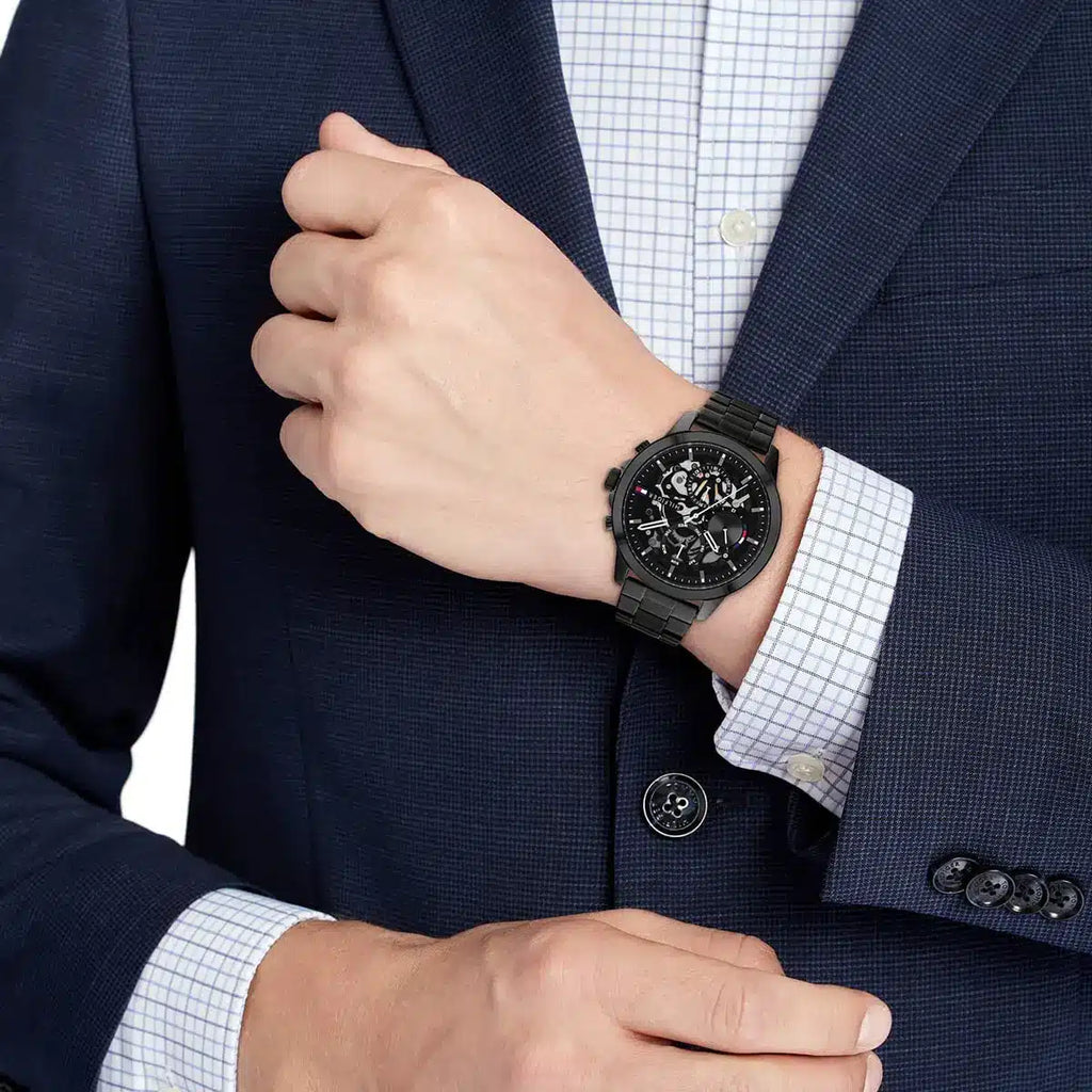 Tommy Hilfiger Henry Chronograph Black Dial Black Steel Strap Watch For Men - 1710478 Buy Now By Tommy Hilfiger