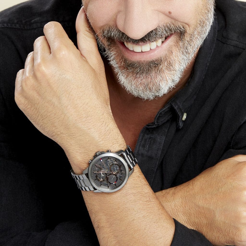 Tommy Hilfiger Henry Chronograph Grey Dial Grey Steel Strap Watch For Men - 1710479 Buy Now By Tommy Hilfiger