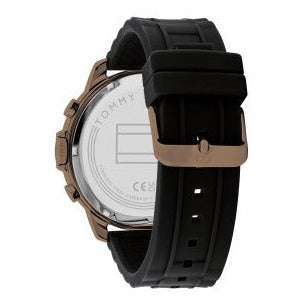 Tommy Hilfiger Luca Chronograph Black Dial Black Rubber Strap Watch For Men - 1710491 Buy Now By Tommy Hilfiger