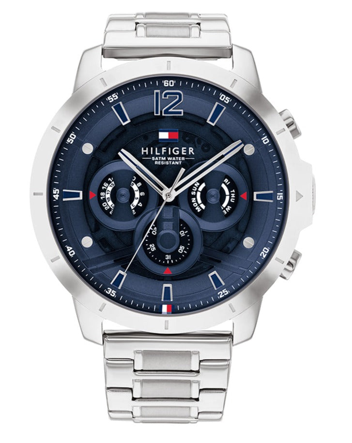 Tommy Hilfiger Luca Chronograph Blue Dial Silver Steel Strap Watch For Men - 1710492 Buy Now By Tommy Hilfiger