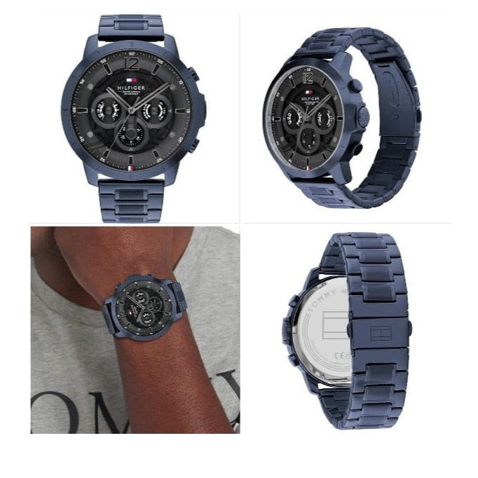 Tommy Hilfiger Luca Chronograph Grey Dial Blue Steel Strap Watch For Men - 1710493 Buy Now By Tommy Hilfiger