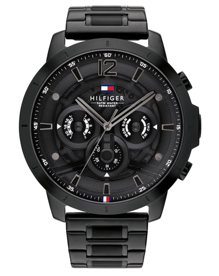 Tommy Hilfiger Classic Chronograph Black Dial Black Steel Strap Watch For Men - 1710494 Buy Now By Tommy Hilfiger