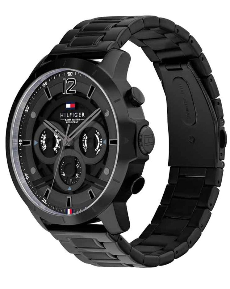 Tommy Hilfiger Classic Chronograph Black Dial Black Steel Strap Watch For Men - 1710494 Buy Now By Tommy Hilfiger