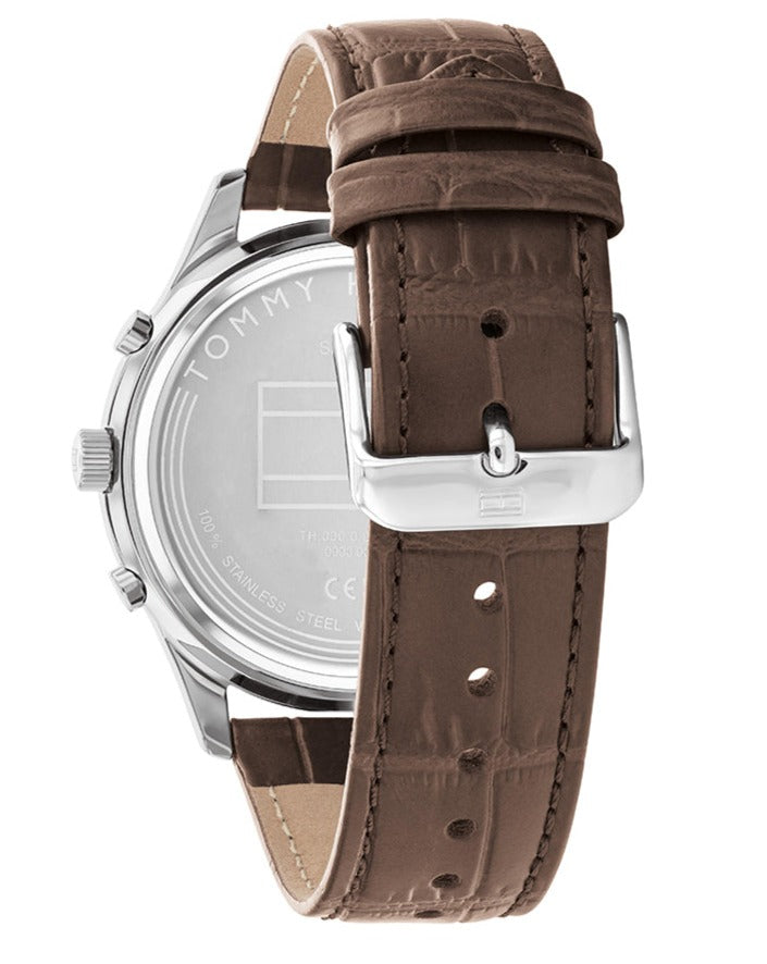Tommy Hilfiger Weston Chronograph Silver Dial Brown Leather Strap Watch For Men - 1710501 Buy Now By Tommy Hilfiger