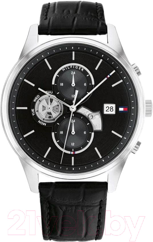 Tommy Hilfiger Weston Chronograph Black Dial Black Leather Strap Watch For Men - 1710502 Buy Now By Tommy Hilfiger