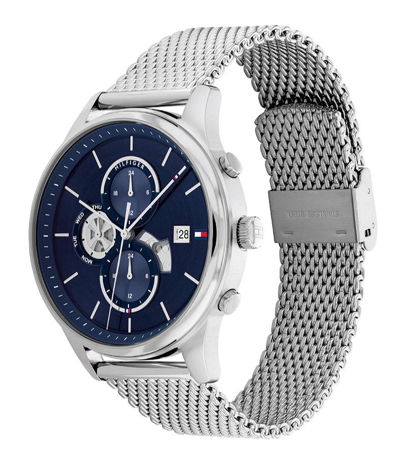 Tommy Hilfiger Weston Chronograph Blue Dial Silver Mesh Bracelet Watch For Men - 1710504 Buy Now By Tommy Hilfiger