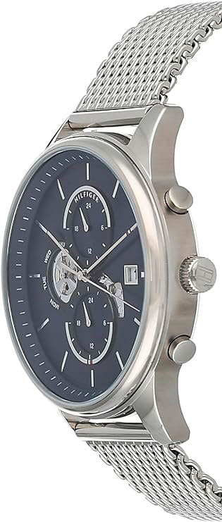 Tommy Hilfiger Weston Chronograph Blue Dial Silver Mesh Bracelet Watch For Men - 1710504 Buy Now By Tommy Hilfiger