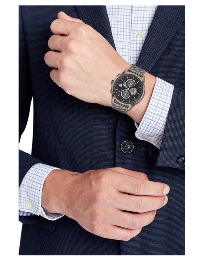 Tommy Hilfiger Weston Chronograph Grey Dial Grey Mesh Bracelet Watch For Men - 1710506 Buy Now By Tommy Hilfiger