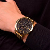 Tommy Hilfiger Luca Chronograph Black Dial Gold Steel Strap Watch For Men - 1710511 Buy Now By Tommy Hilfiger