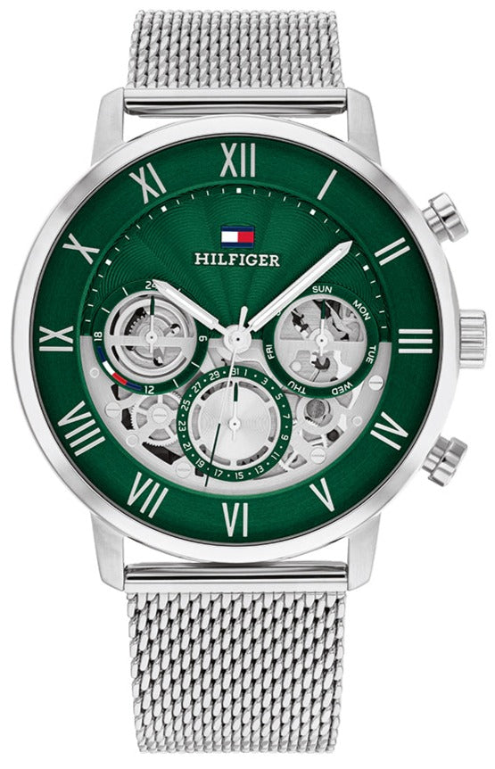 Tommy Hilfiger Legend Chronograph Green Dial Silver Mesh Bracelet Watch For Men - 1710567 Buy Now By Tommy Hilfiger