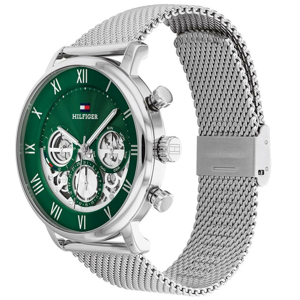 Tommy Hilfiger Legend Chronograph Green Dial Silver Mesh Bracelet Watch For Men - 1710567 Buy Now By Tommy Hilfiger